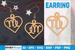 Zodiac Earring Lasercut | Earring Design Lasercut BUNDES 12 Product Image 8