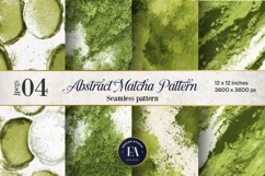 Matcha Green Tea Pattern, Matcha Aesthetic Digital Paper Product Image 1