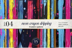 Neon Crayon Drip Texture | Bright Dripping Crayon Pattern Product Image 1