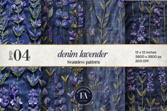 Embroidered Denim Digital Paper| Denim Pattern Product Image 1