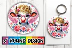 Cheerful Car Coaster Circle PNG, Valentines Product Image 1