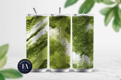 Matcha Green Tea Pattern, Matcha Aesthetic Digital Paper Product Image 2