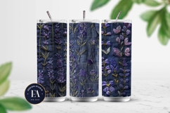 Embroidered Denim Digital Paper| Denim Pattern Product Image 2