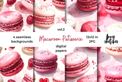 Macaron Patisserie Digital Paper Kit Rococo Patterns Product Image 1