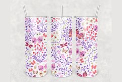 Summer Wildflowers Butterflies 20 oz tumbler sublimation Product Image 1