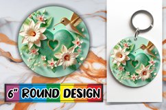 Joyful Round Keychain Magic, 3D Heart Product Image 1