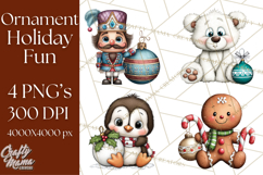 Christmas Characters on Ornaments PNG Clipart Product Image 1