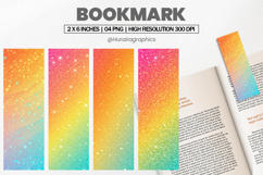 Sunset Glitter Bookmarks PNG, Bookmark Sublimation Product Image 1