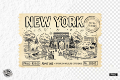 Old Zoo Tickets PNG illustrations Product Image 1