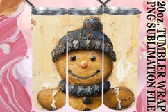 Winter Holiday 20oz Gingerbread Man Tumbler Wrap Product Image 1