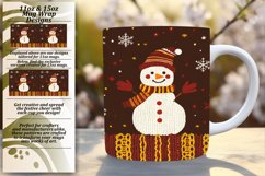 Creative 11oz Mug Wrap Png Template , Snowman Product Image 1