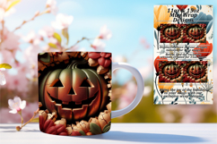 Radiant 11oz Mug Wrap Png Template , 3D Pumpkin Product Image 1