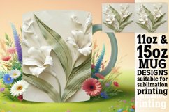White Bloom Delight: Sublimation 11oz/15oz Mug Product Image 1