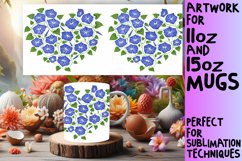Floral Heart Mug Wrap Design Sublimation Product Image 1