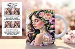 Radiant 15oz Png Mug Wrap Design , Girl Quote Product Image 1