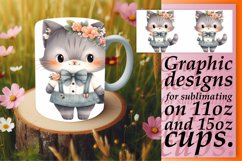 Blossoming Cat Watercolor Sublimation Wrap - Spring Delight Product Image 1