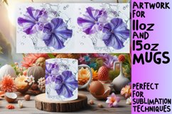 Oceanic Tranquility: Floral Water Design Mug Wrap Product Image 1