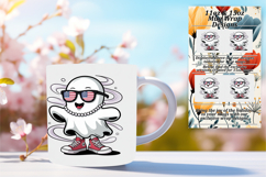 Lovely 11oz Mug Wrap Png Template , Funny Ghost Product Image 1
