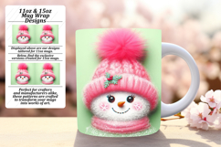 Trendy 15oz Mug Wrap Png Template , Snowman Product Image 1