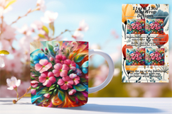Gorgeous 15oz Mug Wrap Png Template , Flowers Product Image 1
