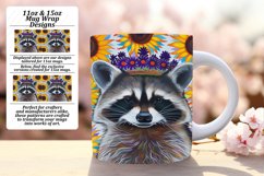 Mug Wrap: Bright Raccoon with Flower Pattern Product Image 1