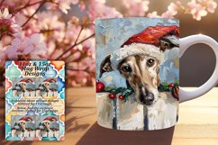 Peeking Dog Mug Wrap Art Holiday Winter Sublimation 11oz Product Image 1