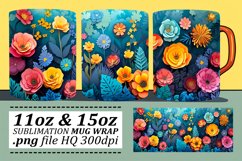 Floral Springtime Mug Wrap - Art Pattern 11oz 15oz Product Image 1