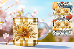 Lovely 11oz Mug Wrap Png Template , Autumn Flower Product Image 1