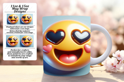 RADIANT PNG Mug Wrap Design 15oz , 3D Emoji Product Image 1