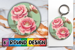 Trendy Circle Design Sublimation PNG , Beauty Flower Product Image 1