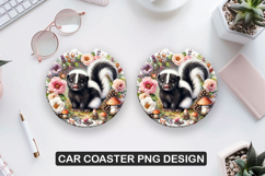 Funny Animals Car Coaster Sublimation| Animal Coaster PNG Product Image 1