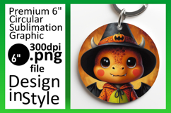 Custom Round Design Coaster PNG , Halloween Dino Product Image 1