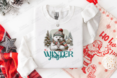 Cute Polar Bear Winter Season Christmas Sublimation PNG Product Image 1