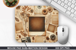 Vintage Mouse Pad Sublimation PNG Design - Mouse Pad PNG Product Image 1