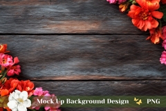 Wooden Table Background Mockup, Nature Background PNG Product Image 1