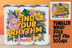GLAMOROUS 20oz Tumbler PNG Design , Flower Quote Product Image 1