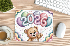 Happy New Year PNG Mouse Pad,Festive New Year's Eve 2026 PNG Product Image 1