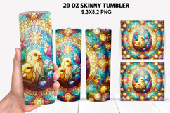 Skinny Tumbler 20oz Wrap Design, Easter Tumbler PNG Design Product Image 1