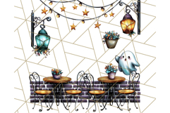 Ghost Café PNG Clipart, Cute Ghost Baristas Halloween Treats Product Image 2