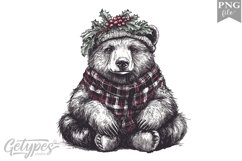 Christmas Bear Clipart Design - High Quality 300 Dpi Product Image 1