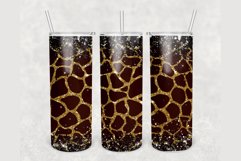 Gold Black glitter Giraffe Animal print 20 oz tumbler design Product Image 1