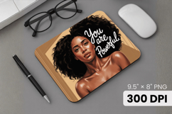 Afro Girl / Woman braided hair Mouse Pad, Black Queen PNG Product Image 1