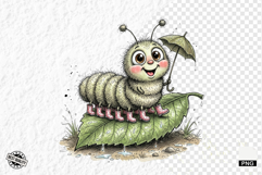 Summer Whimsical Caterpillar PNG Clipart Product Image 1