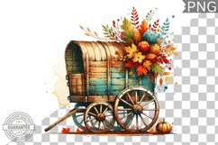 Fall Wagon Garden Sublimation - Fall Clipart PNG Design Product Image 1