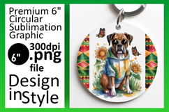 Sophisticated Round Design Coaster Art , Cute Dog Product Image 1