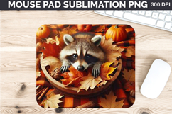 Watercolor Raccoon Mouse Pad Sublimation - Thanksgiving PNG Product Image 1