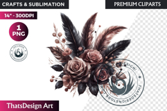 Dark flowers, wedding Florals PNG, Dark Romance Clipart Product Image 1