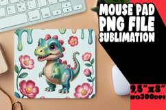 Cozy MOUSE MAT Inspirational Sublimation, Cute Dino Product Image 1