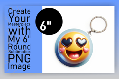 Lovely Keychain Round Design PNG , 3D Emoji Product Image 1