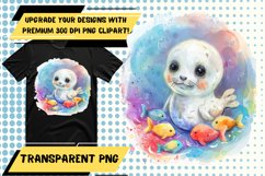 Vibrant Watercolor Creature Sublimation Pattern - Happy PNG Product Image 1